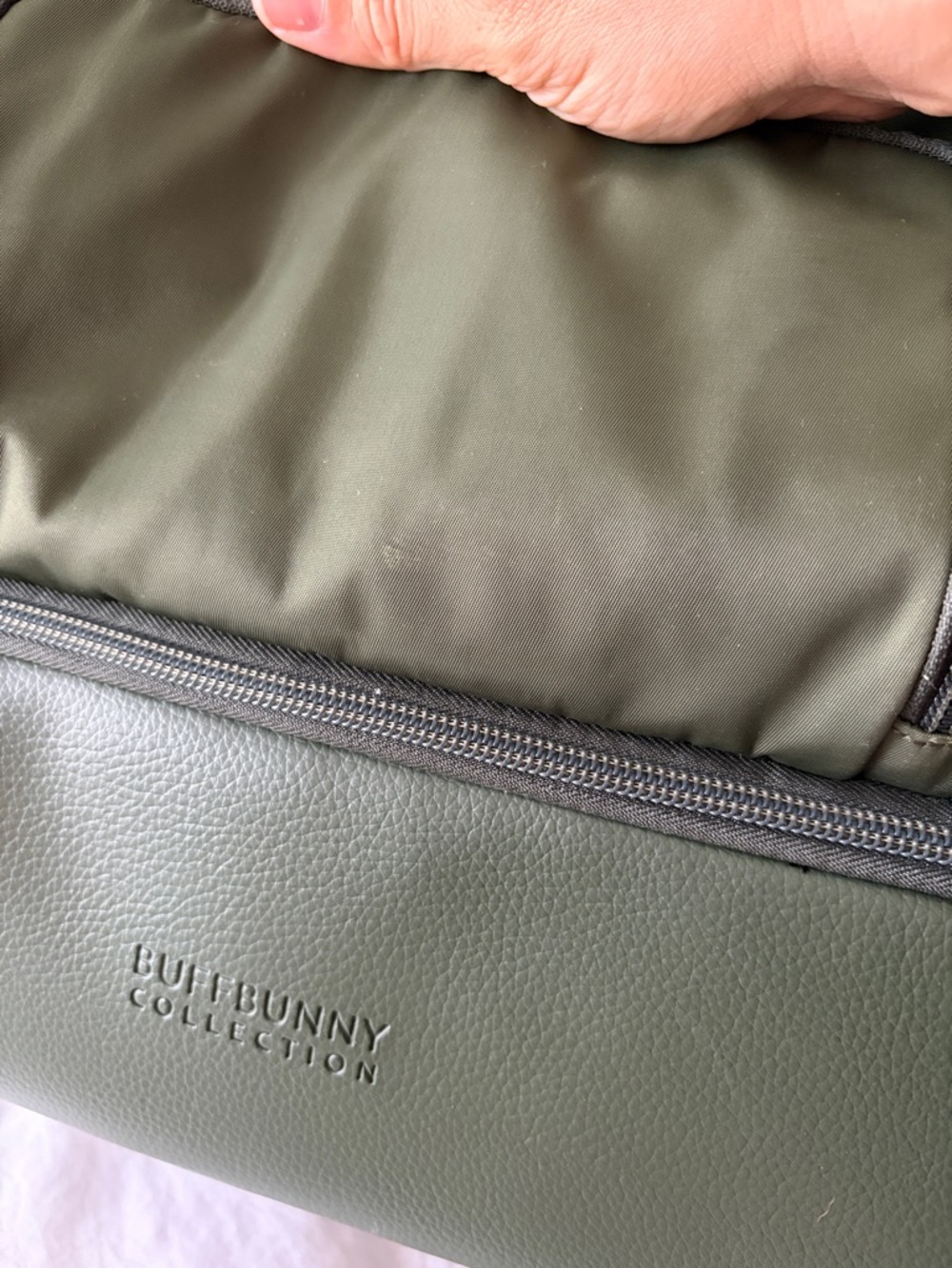 Buffbunny Olive Green Game Changer Duffel with Gold Hardware - Picture 10 of 11